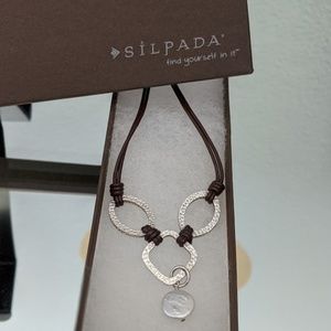 Silpada Leather, 925 SS and Pearl Necklace